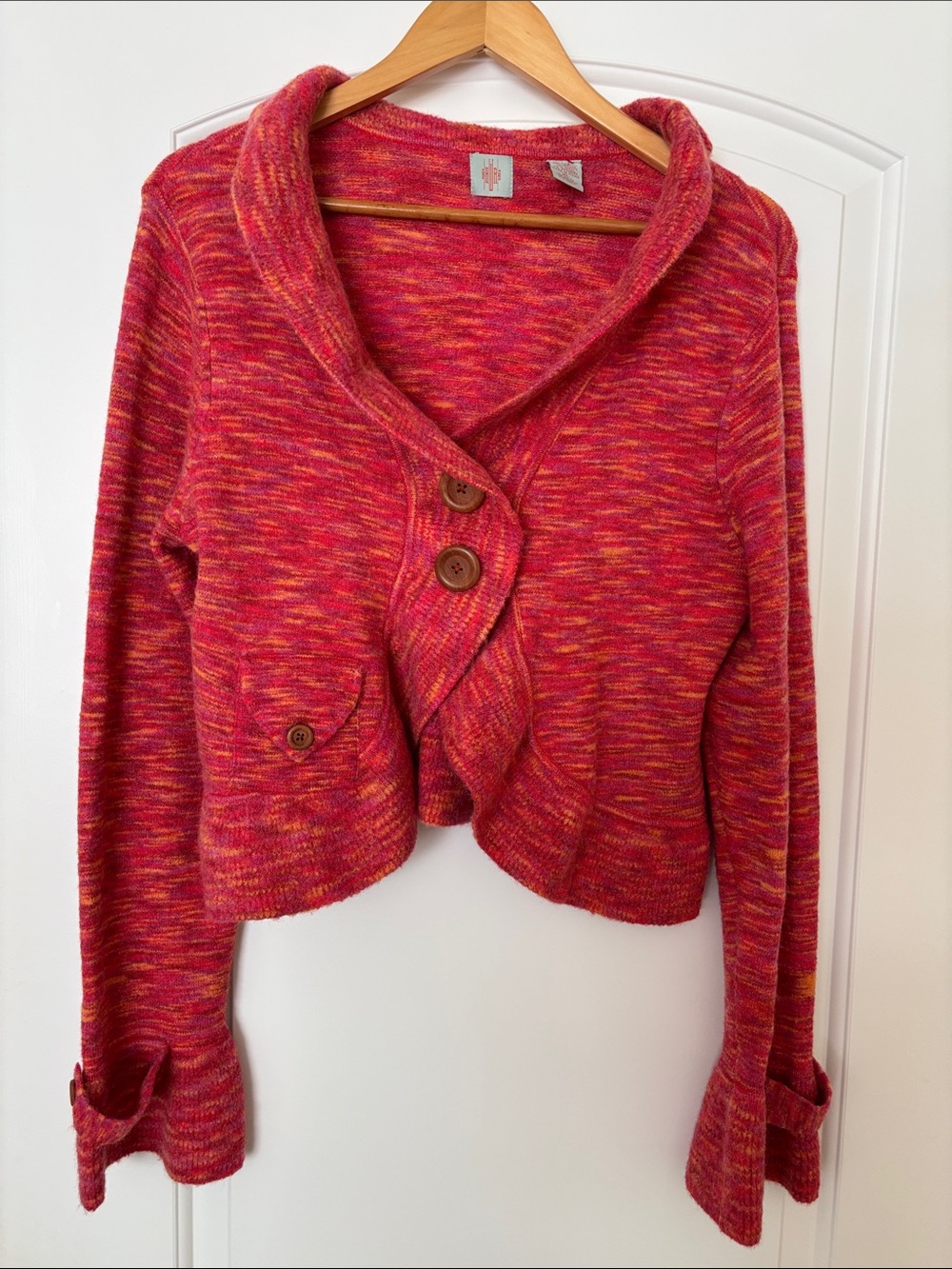 Anthropologie Sleeping on Snow Mohair Wool Blend Cardigan Red Orange XL